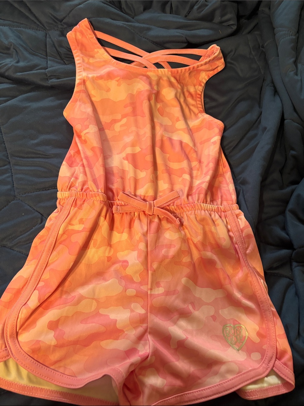 Girls' pink Camo Active Romper